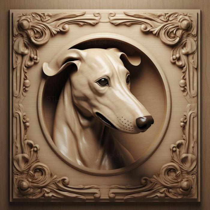 Nature and animals (st Greyhound dog 3, NATURE_411) 3D models for cnc